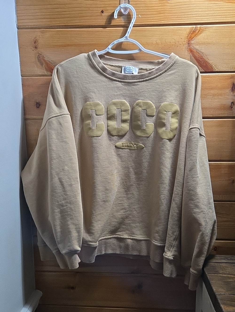 COCO Lillys Embroidered Crewneck Sweatshirt - Beige Med 0555